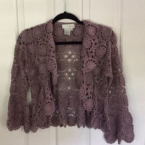 Spiegel crochet shrug in lavender